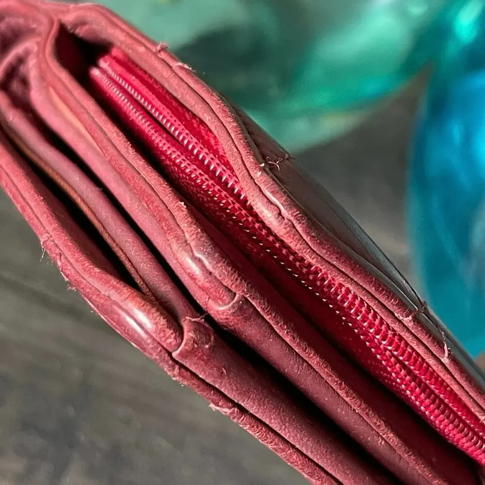 Chanel CC French Lambskin Wallet in a rare raspberry color COA Authentic